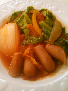 簡単♪春キャベツと新玉ねぎのトマト煮-レシピのメイン写真