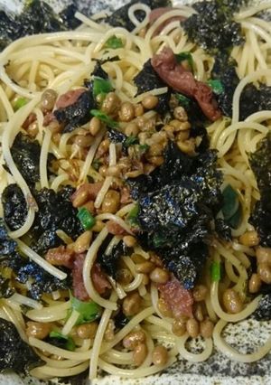 【におい注意】だが旨すぎる梅&納豆パスタ-レシピのメイン写真