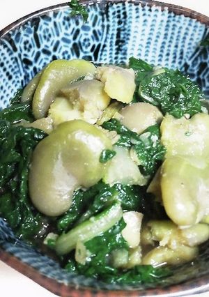 そら豆とうまい菜の煮びたし-レシピのメイン写真