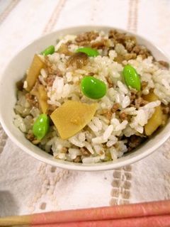 筍とひき肉の混ぜご飯-レシピのメイン写真