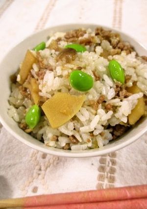 筍とひき肉の混ぜご飯-レシピのメイン写真