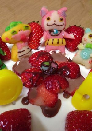 妖怪ウォッチ誕生日ケーキ☆マジパンで簡単-レシピのメイン写真