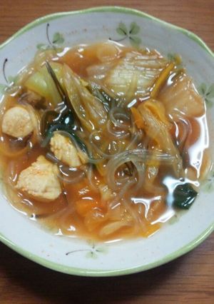 キムチ春雨スープ-レシピのメイン写真