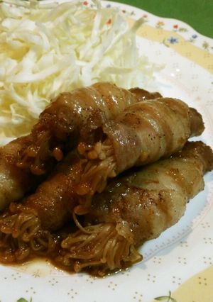 ごはんがすすむ☆豚肉のえのきロール♪-レシピのメイン写真