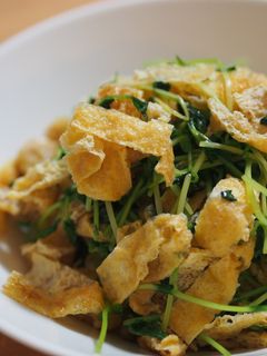 豆苗と油揚げの和風いため-レシピのメイン写真