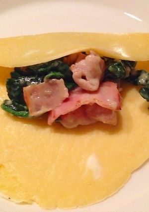 鶏肉とベーコンとほうれん草のクレープ巻き-レシピのメイン写真