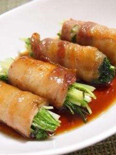 水菜の豚にく巻き♪-レシピのメイン写真
