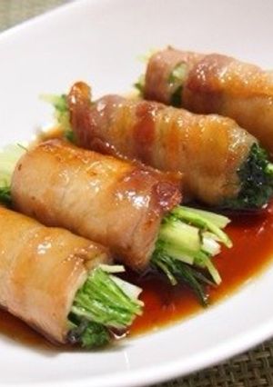 水菜の豚にく巻き♪-レシピのメイン写真