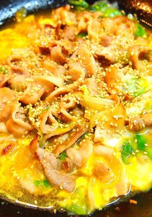 包丁いらず！レタスと豚肉のすき焼き風-レシピのメイン写真