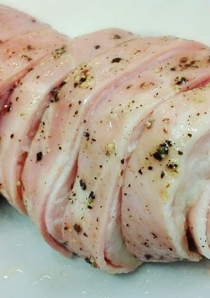ベーコンクルクル巻き鶏肉♪-レシピのメイン写真