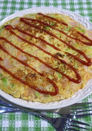 もやしと野菜たっぷりオムレツ-レシピのメイン写真
