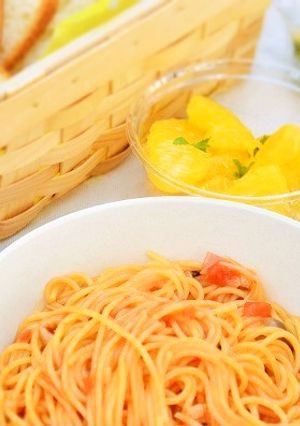 アウトドアに!トマトソーススパゲティ-レシピのメイン写真