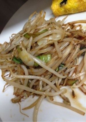 簡単時短一品シンプルもやしニラ青梗菜炒め-レシピのメイン写真