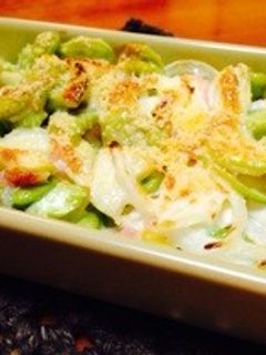 そら豆と新玉ねぎのマヨネーズ焼き-レシピのメイン写真