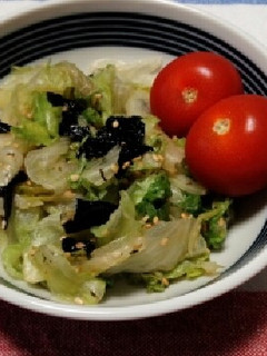 5分で和風☆のりと胡麻の茹でレタスサラダ-レシピのメイン写真