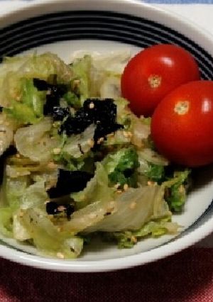 5分で和風☆のりと胡麻の茹でレタスサラダ-レシピのメイン写真