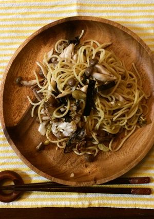 柚子胡椒付♪さんまの蒲焼きペペロンチーノ-レシピのメイン写真