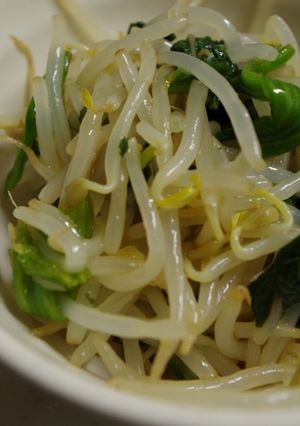 すぐできるもやしと法蓮草簡単ナムル醤油味-レシピのメイン写真