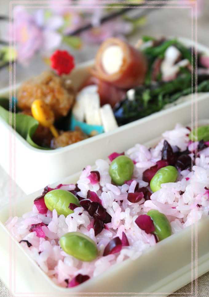彩り弁当＊しば漬けと枝豆のごはん＊-レシピのメイン写真