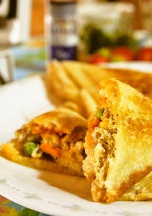 冷凍バーグ&ナツメグで手軽にホットサンド-レシピのメイン写真