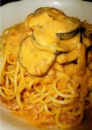 なすとベーコンのクリーミーミートパスタ-レシピのメイン写真