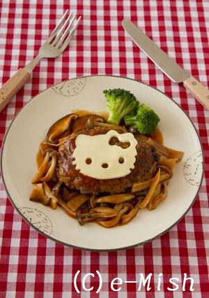 キティちゃんのデミチーズごハンバーグ-レシピのメイン写真
