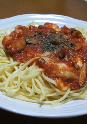 きのことモッツァレラのトマトソースパスタ-レシピのメイン写真