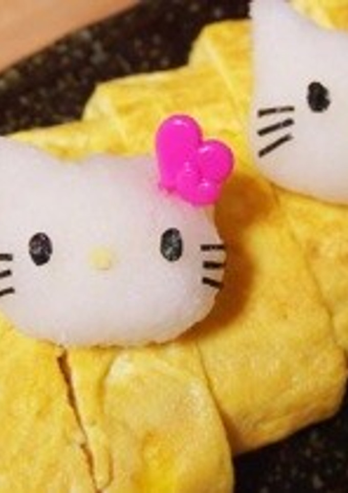 出し巻き卵のキティちゃん添え大根おろし-レシピのメイン写真