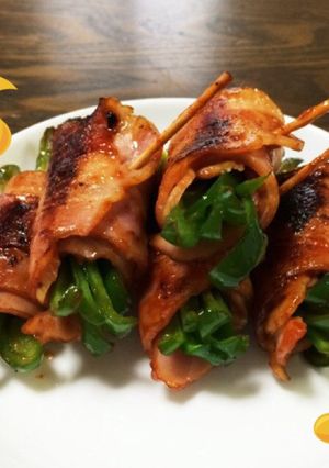 ピーマンのベーコン巻き♪ケチャップ味☆-レシピのメイン写真
