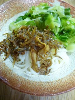 春キャベツといかなご釘煮のぶっかけうどん-レシピのメイン写真