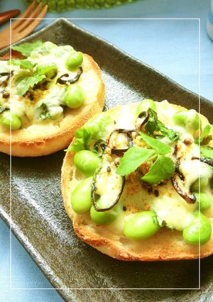 三つ葉香る❀　枝豆塩昆布トースト-レシピのメイン写真