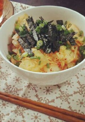 鶏むね肉とキャベツのキムチーズ丼-レシピのメイン写真