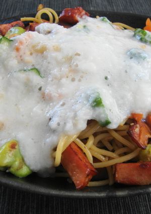 空豆とオクラのネバネバﾊﾟｽﾀ-レシピのメイン写真