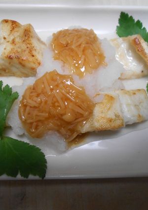 スズキ切り身の塩焼き・おろしなめ茸かけ-レシピのメイン写真