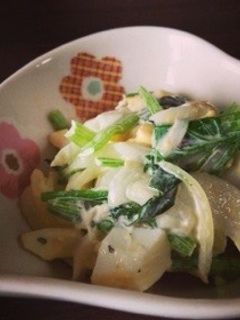 小松菜と新玉ねぎの春サラダ-レシピのメイン写真