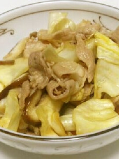 キャベツと豚肉と椎茸の簡単めんつゆ和え☆-レシピのメイン写真