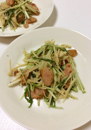 簡単☆美味！シャッキリ水菜のにんにく炒め-レシピのメイン写真