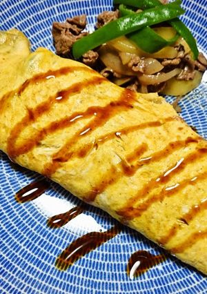 牛こま切れ肉と野菜のオムレツ-レシピのメイン写真