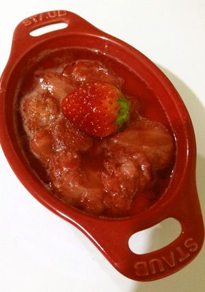 メープルシロップの簡単プリン☆苺ソース-レシピのメイン写真