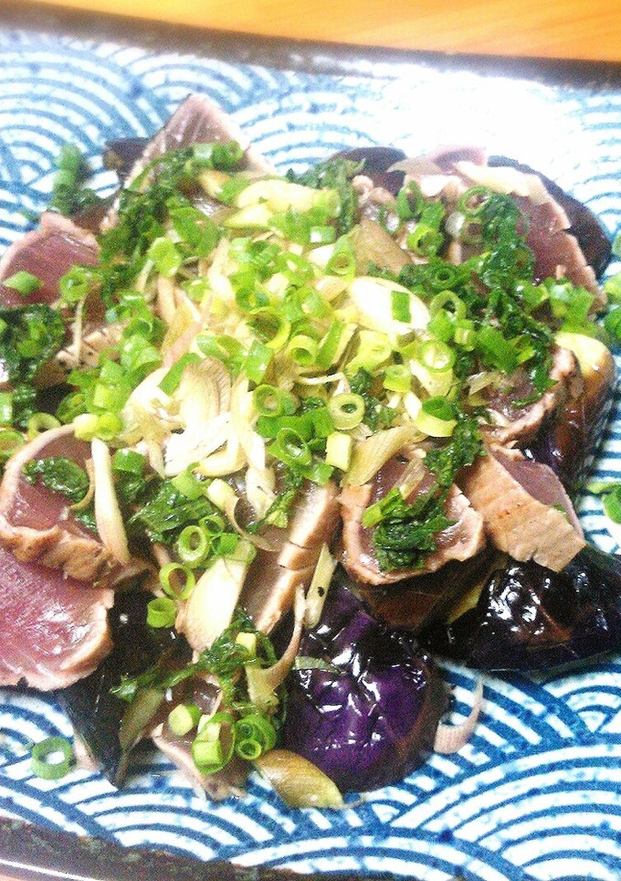 鰹のたたき ～withナス～-レシピのメイン写真