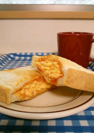 レンジスクランブルエッグのサンド-レシピのメイン写真