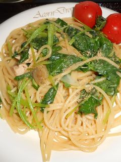 ミツバとツナ&らっきょう茎パスタ-レシピのメイン写真