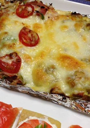 糖質制限　高野豆腐のピザ　ハーフ＆ハーフ-レシピのメイン写真
