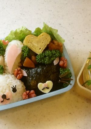うさぎのモフィーと黒猫のソラのキャラ弁♪-レシピのメイン写真