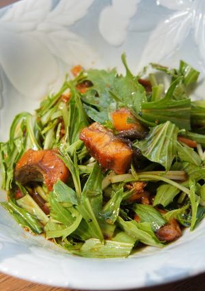 簡単、うなぎと水菜の和え物(丼としても)-レシピのメイン写真