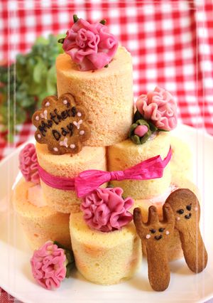 母の日ケーキ♪チョコ細工でカーネーション-レシピのメイン写真