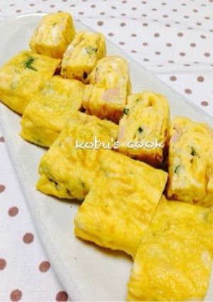 ♪ネギ・ハム・大葉の卵焼き♪-レシピのメイン写真