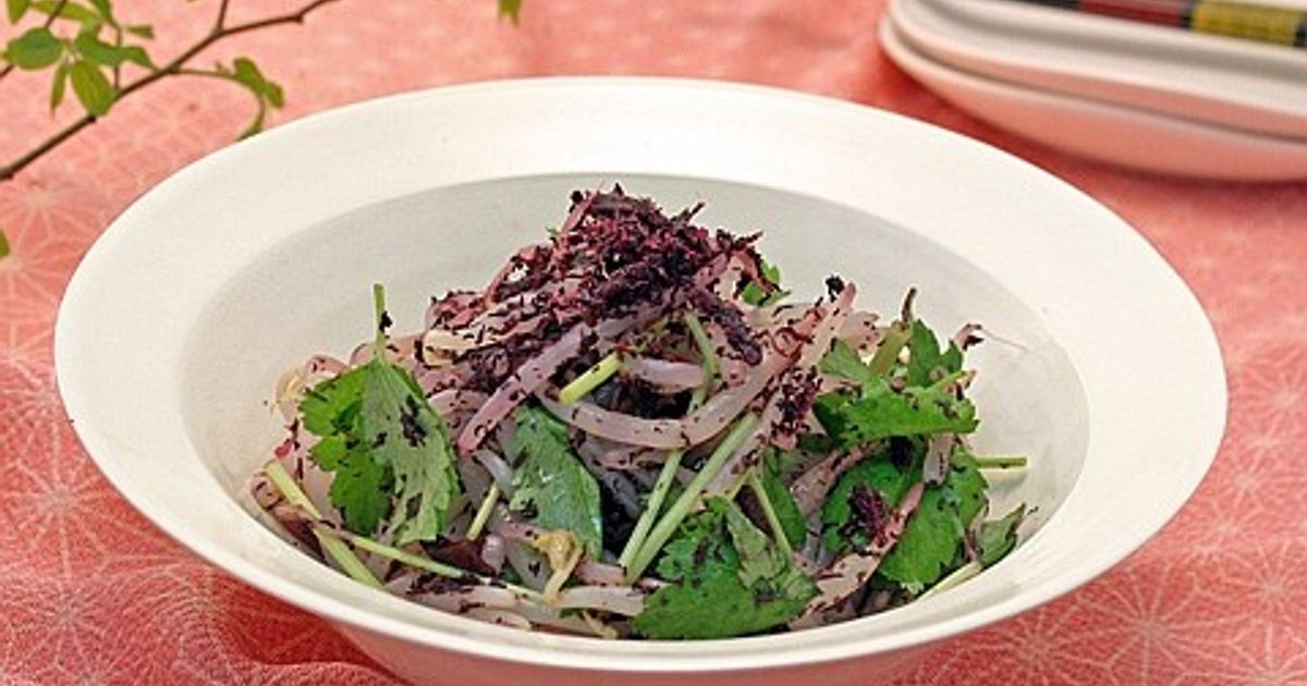 もやしと三つ葉の赤しそ和え by 三島食品 【クックパッド】 簡単