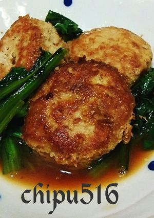 豚挽き肉と豆腐のかさ増しつくね小松菜炊き-レシピのメイン写真