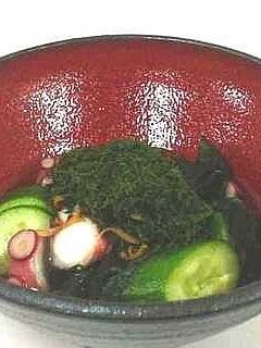 青のりの酢の物(たこと若布)-レシピのメイン写真